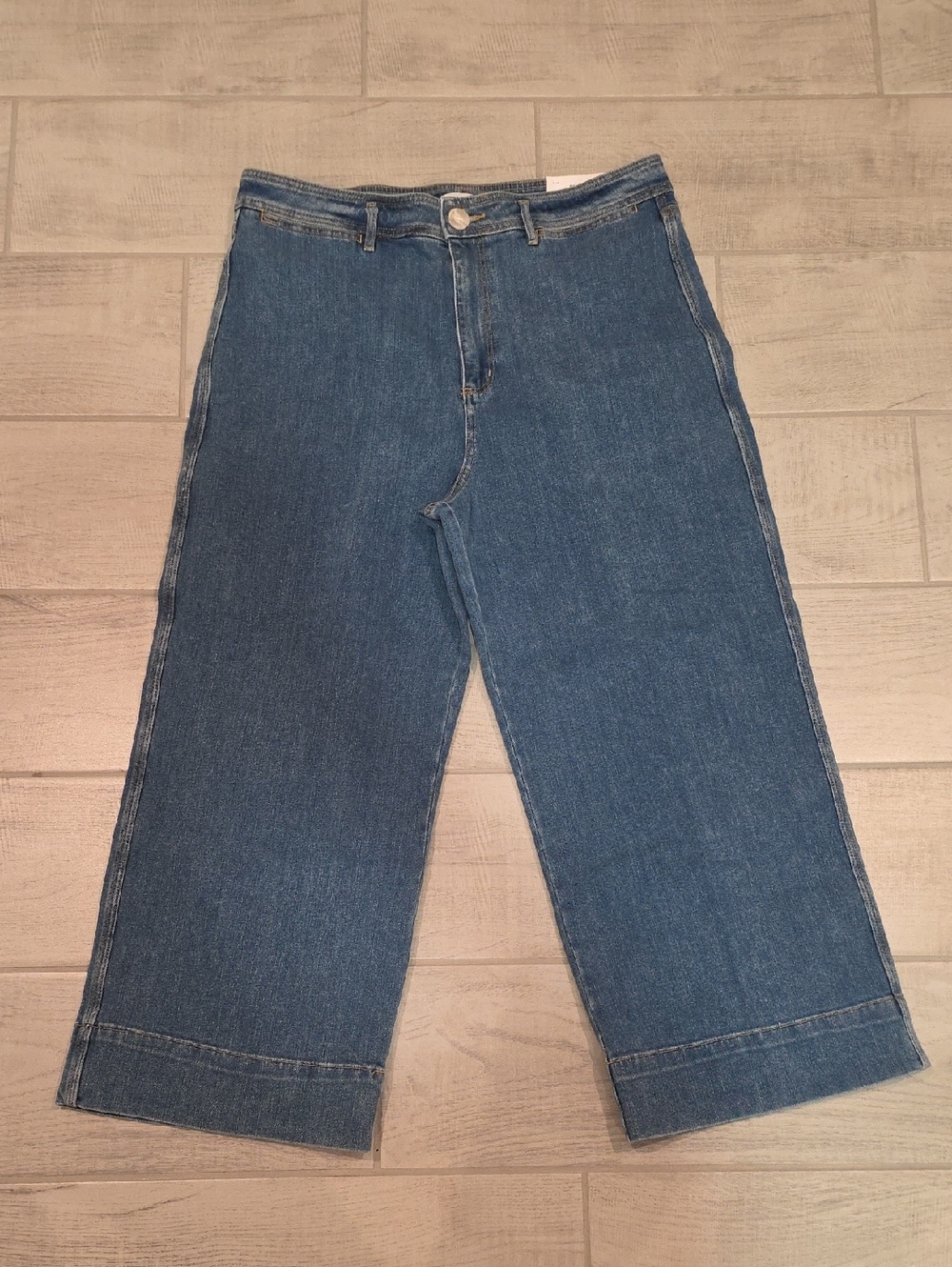 LOFT High Waist Wide Leg Women's Size 14 NWT Cropped Jeans